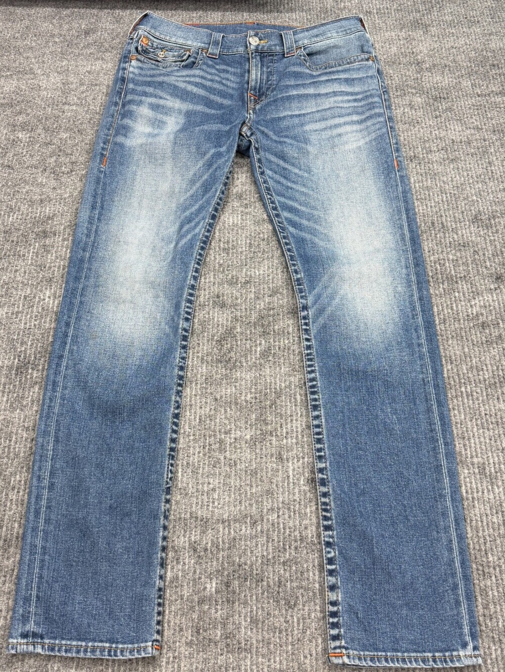 True Religion Rocco Relaxed Skinny Jeans Mens 32x32 Blue Stretch Denim Pants